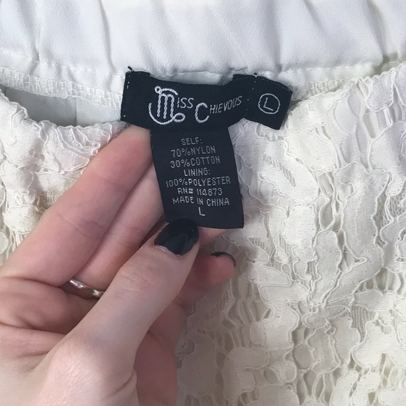 Miss Chievious Lace Cream Off Shoulder Boho Blouse - Picture 5 of 8